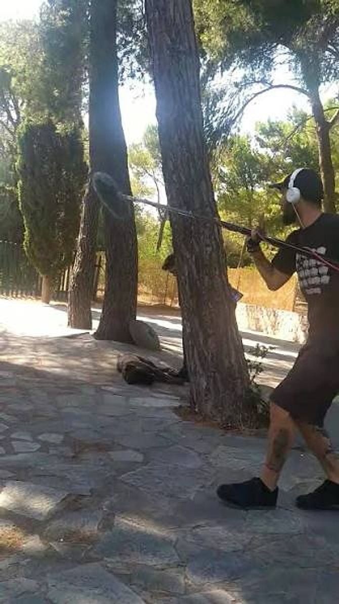 Εξωτερικό γύρισμα με ηχολήπτη και μπούμα μικροφώνου